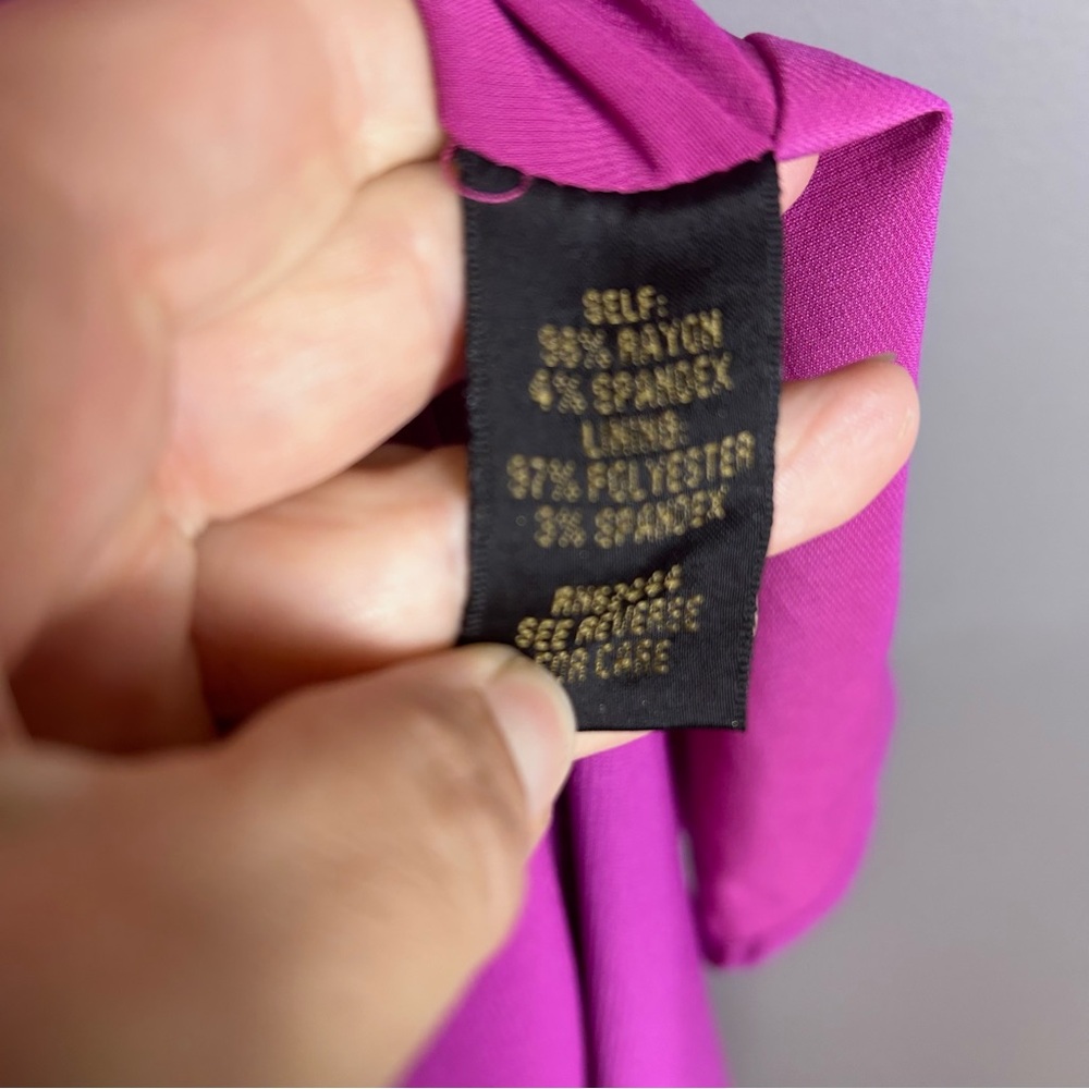 Nicole Miller dress slip size 6 pink fuscia longline drape wedding bridal - Picture 9 of 12